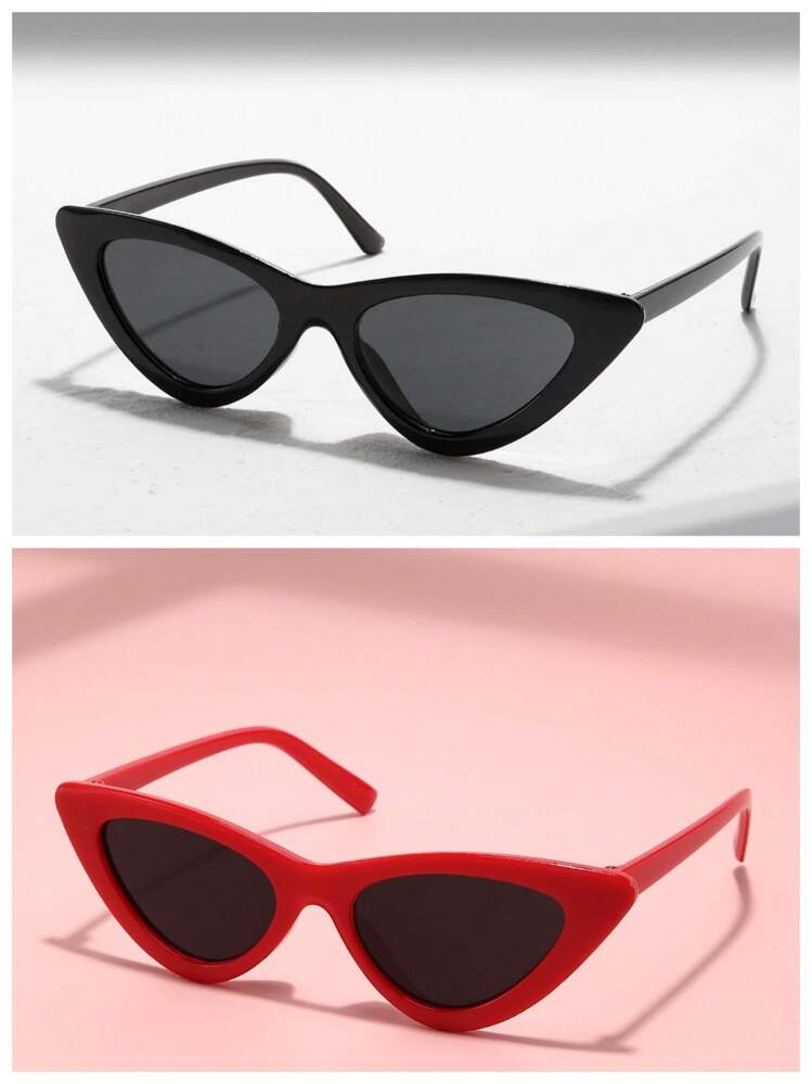 Unisex Cat Eye Shaped UV Protection Fashion Glasses, Fashion Full Frame Beach Accessory For Daily Wear - 彩色 - 查看 10