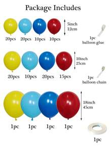 Mtrong Te Set de 130 piezas de globos de látex rojos, amarillos y azules, decoración para fiesta de baby shower y cumpleaños con guirnalda de globos - Multicolor - Ver 2