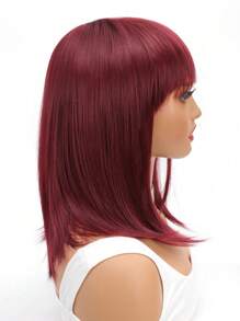 鲍勃假发 带刘海 直发 14 英寸短鲍勃假发 女士发型 鲍勃