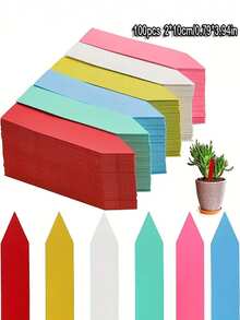 100入組0.79*3.94英寸pvc塑料防水標籤,用於園藝裝飾的必備用品 - 黃色 - 查看 10