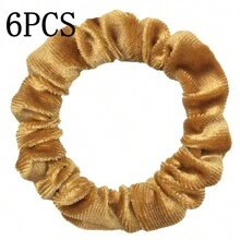 6/10 件/批 天鹅绒女士女孩发圈弹性发带 多色混合纯色时尚马尾辫固定发带配饰发圈 适合日常使用 - 彩色 - 查看 47