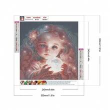 大眼睛卷发女孩30*30cm（油画）满圆钻石画 - 薄荷綠 - 查看 2
