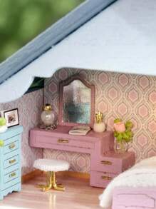 1pc 1:32 Scale Diy Dollhouse Model, Molan House Style, Town Series, Miniature Toy Model, Requires Manual Assembly, Can Be Used Alone Or Assembled With Others - Multicolor - View 8