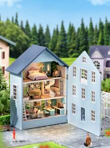 1pc 1:32 Scale Diy Dollhouse Model, Molan House Style, Town Series, Miniature Toy Model, Requires Manual Assembly, Can Be Used Alone Or Assembled With Others - Multicolor - View 5