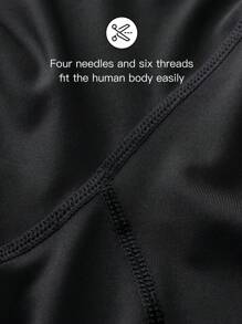 [Spring/Summer] 1pc Compression Short Sleeve Tight Fitness Top For Men, Core Training Undershirt - Black - View 5