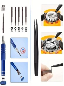 1 Juego De Herramientas Para Ajustar Correa De Reloj, Adecuado Para Uso Diario Con Relojes Que Son Demasiado Grandes Para Ajustar - Plateado - Ver 8