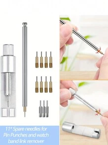 1 Juego De Herramientas Para Ajustar Correa De Reloj, Adecuado Para Uso Diario Con Relojes Que Son Demasiado Grandes Para Ajustar - Plateado - Ver 6
