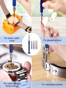 1 Juego De Herramientas Para Ajustar Correa De Reloj, Adecuado Para Uso Diario Con Relojes Que Son Demasiado Grandes Para Ajustar - Plateado - Ver 7