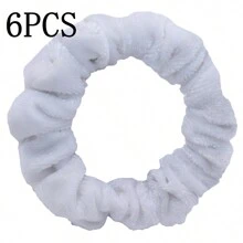 6/10 件/批 天鹅绒女士女孩发圈弹性发带 多色混合纯色时尚马尾辫固定发带配饰发圈 适合日常使用 - 彩色 - 查看 50