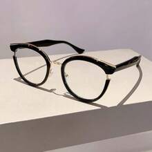 Cat Eye Round Frame Eyeglasses Clear Lens Eyewear For Women, Fashionable - Clear - View 12