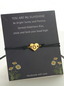 Fashion Simple 26-Letter Valentine's Day Gift Men And Women Cordage Woven Rope Jewelry - Black - View 16