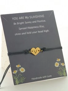 Fashion Simple 26-Letter Valentine's Day Gift Men And Women Cordage Woven Rope Jewelry - Black - View 15