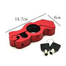 1 Miếng Đỏ  Xe đạp Khóa , Nhôm phổ thông Hợp kim Chống trộm Chất rắn Khóa Với Đối với Xe máy Và Xe tay ga - Đỏ - Xem 7