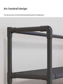 1pc Multilayer Handrail Shoe Rack, Home Dustproof Shoe Organizer, Multifunctional Storage Shelf, Shoe Cabinet, Material: 12mm Steel Tube + Non-Woven Fabric - White - View 5