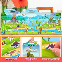 1 Set Reusable Sticker Book, Cute Dinosaur Jelly Sticker Activity Book For Girls Boys Road Trip Airplane Train Travel Essentials, Reusable Waterproof Quiet Book For Parents - Multicolor - View 6