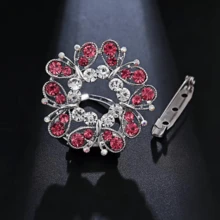 1pc Fashionable Butterfly Shaped Rhinestone & Pearl Decor Brooch, With Multi-Functional Scarf Buckle Design & Anti-Slip Clip, Suitable For Daily & Festival Wear - Multicolor - View 4