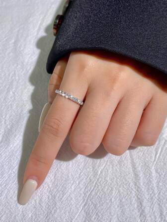 1枚S925纯银莫桑石钻石订婚/结婚戒指，承诺/永恒/周年纪念戒指，奢华珠宝礼品/新娘珠宝/钻石戒指