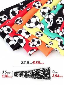 1 件裝女款彈性足球運動印花頭帶,時尚吸汗頭飾 - 彩色 - 查看 2