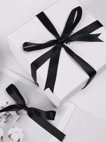 1捲1cm寬禮盒包裝裝飾絲帶 - 黑色 - 查看 5