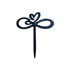 1 件黑色金屬十字形紀念樁標記,心形裝飾,戶外 - 愛心 - 查看 2