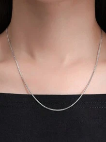 FOREVER QUEEN 1条S925纯银意大利狐尾链，长度可选16、18、20、22、24英寸；另有16、18、20、22、24英寸意大利费加罗链可选，女士款，是送给母亲、姐妹、女友的绝佳圣诞礼物。