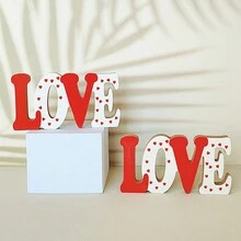 情人節新木製工藝品裝飾,新的愛情派對場景佈置創意木質片裝飾 - 愛裝飾 - 查看 1