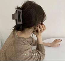 1入流行款方形髮夾，簡約優雅大尺寸髮夾，設計用於女士髮型，隨機發送顏色 - 彩色 - 查看 6