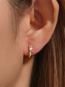 1 對 925 純銀奢華女士耳環 復古圈形耳環 18k 鍍金 完美適合婚禮情人節高級珠寶 - 銀色 - 查看 7