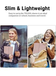 Túi đựng máy tính xách tay TECOOL 12,3-13,5 inch, bao da bảo vệ và túi đựng phụ kiện, túi đựng máy tính xách tay cho MacBook, iPad, HP Chromebook Surface Notebook, túi đựng máy tính xách tay di động - Bé Hồng - Xem 10