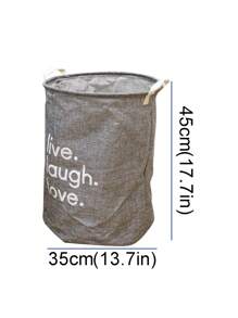 1個折疊布料洗衣籃衣服玩具收納盒,家用 - 灰色 - 查看 2