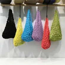 1/160pcs Large Capacity Foldable Stretch Shopping Bag - Reusable,Portable,Outdoor Travel Bag And Flexible Tote Bag With Pleated Design