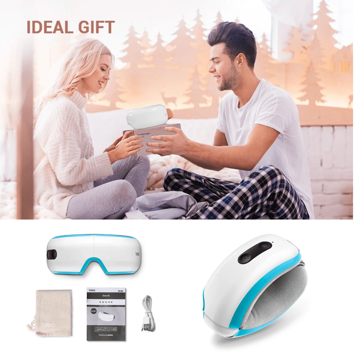 Breo Eye Massager With Heat, Heated Eye Mask With Relaxing Music For ...