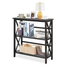 3-stufige Bücherregal, Standregal aus Holz, Wohnzimmer Regal oder Konsolentisch, Aufbewahrungsregal für Wohnzimmer, Arbeitszimmer, 79 x 32 x 86 cm