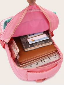 Cartoon Printed Children's Large Capacity Outdoor Backpack - Pink - View 6