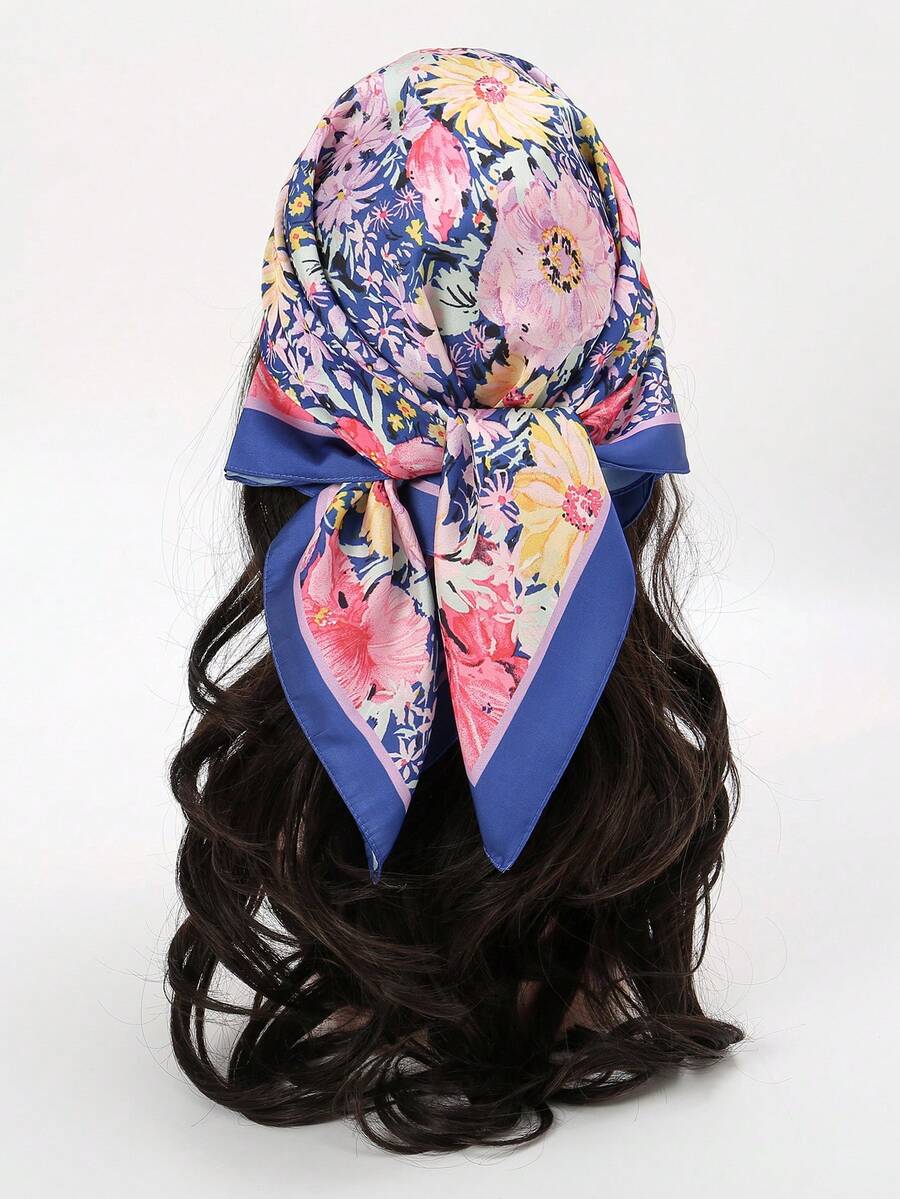 1條時尚百搭女士印花圍巾 - 彩色 - 查看 1