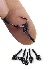 20 件黑色戶外釣魚配件：鯉魚釣魚螺絲、橢圓形環和薄片 - 黑色 - 查看 4