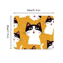 1 Pieza Almohadilla O Tapete Para Mouse Impreso Con Lindo Diseño De Gato Para Escritorio, Computadora, Laptop - 24*20cm/9.5*7.8in - Multicolor - Ver 2