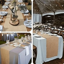 1pc, Gardening Coarse Burlap Roll - Multi-Purpose Coarse Burlap, High Density Yellow  Fiber Material For Decoration, Home Centerpiece, Rural Party Decoration Total Length 393.7 Inch - Brown - View 9