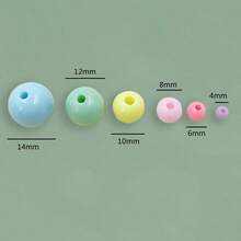 30-500入組時尚隨機混色圓珠,直徑4-14毫米,適用於項鍊手鐲的diy配件