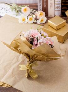 TIMBLESSING 10pcs/Set Champagne Gold Bead-Like Glossy Wrapping Paper, Gift Packaging Paper, Decoration Paper, Flower Wrapping Paper, Suitable For Various Festivals And Parties, Christmas