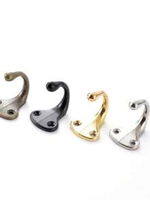 1pc Thickened Antique Single Hook Door Hanger - Silver - View 1