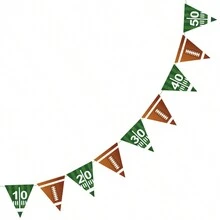 H.L.BALLOON 9pcs Football Party Decorations Fans Birthday Happy Birthday Banner And Triangle Garland - Multicolor - View 4