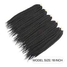 Crochet Braids 18Inch Havana Twist Braids 12Roots Thick Braided Synthetic Fiber Hair For Braids African Braiding Hair Extensioins Black Color