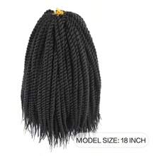 Crochet Braids 18Inch Havana Twist Braids 12Roots Thick Braided Synthetic Fiber Hair For Braids African Braiding Hair Extensioins Black Color