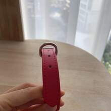 可調整2入組寵物風格頭巾領巾,配鈴鐺和帶蝴蝶結的pu皮革項圈,為財富豐盈祈福 - 紅色 - 查看 7