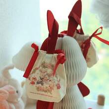1個新人兔印花婚禮糖果禮品袋,帆布束口袋 - 邦尼兔夫婦 - 查看 4