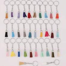 10pcs Stylish Nylon Tassel Keychain In Random Colors, Unisex Simple & Fashionable, Ideal Gift For Family And Friends - Multicolor - View 2