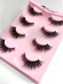 BTLLSSH 4對/組 全卷曲 17mm 蓬鬆細長濃密貓眼假睫毛,日常化妝,增大眼效果 - 黑色 - 查看 6