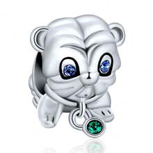 LOVANS 1個925純銀珠子,帶有可愛的沙皮狗裝飾配件,適用於女士手鍊、項鍊、手工珠寶製作、日常佩戴和禮物 - 沙皮狗 - 查看 1