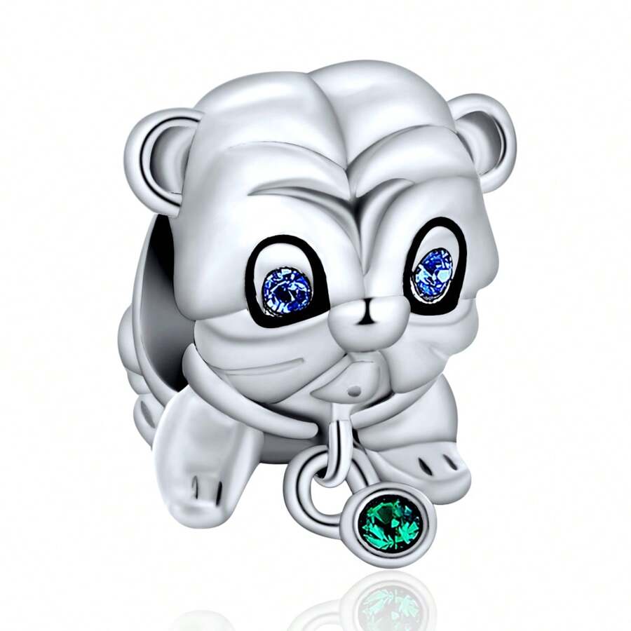 LOVANS 1個925純銀珠子,帶有可愛的沙皮狗裝飾配件,適用於女士手鍊、項鍊、手工珠寶製作、日常佩戴和禮物 - 沙皮狗 - 查看 1